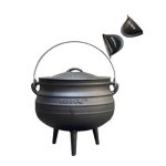 Minhaj - Cast Iron Potjie Pot Size 6 with 2 Silicone Gloves