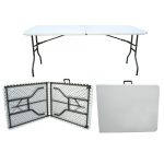 1.8m Folding Trestle Table - iZi Camp White