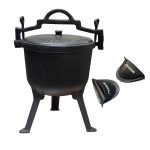 Minhaj - Cast Iron Pressure Cooker 10L with 2 Silicone Gloves