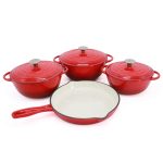 Minhaj Cast Iron Dutch Oven Cookware Pot Set 7 Piece