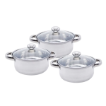 Condere 6-Piece Cookware Set with Casserole Pots & Glass Lids-CDH-004