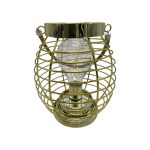 Golden Lantern with Rope Handle: Warm White LED Light