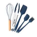 5-Piece Silicone Baking Tool Set: Heat-Resistant Non-Stick Kitchen Utensils (Navy Blue)