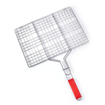 Stainless Steel Barbecue Wire Mesh Grill with Wooden Handle ? Heavy-Duty BBQ Grill Rack for Outdoor Cooking