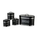 Minhaj Homeware Bread Bin and Canister 4-piece Set - GD-713