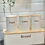 Minhaj Homeware Bread Bin with Canisters 4-piece Set - ZG-1-4L