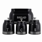Minhaj Homeware Bread Bin and Canister 4-piece Set - Milo-067