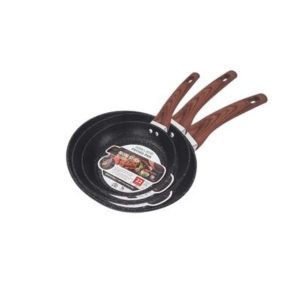 iStar Fry Pan 3piece Non-Stick Set Black 10000030-31-37