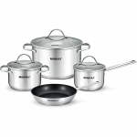 Minhaj Homeware 7-piece Stainless Steel Cookware Set